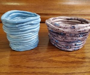 CERAMIC BASKET-STYLE DECANTERS